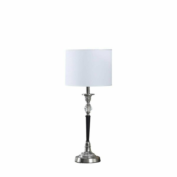 Cling 22.75 in. Albi Candlestick Crystal Accent Table Lamp, Black & Silver CL3116143